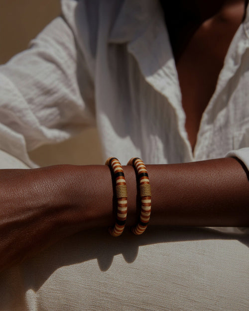 Brazalete cooper and white
